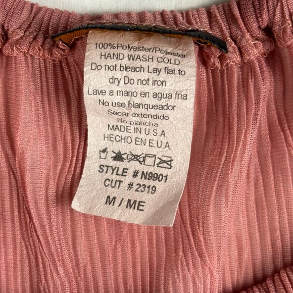 Toomi Pink Boho Bell Sleeve Top - Size M - Picture 5 of 11